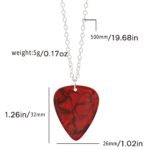 1Pc Acrylic Red Heart Eddie Munson Guitar Pick Necklace - Image 2