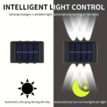 Solar Wall Light - Outdoor Camping Light With 6 Led, Dual Color Lighting For Courtyard, Street, Landscape, Garden Decoration Christmas Gift - Image 10