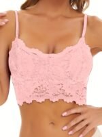Contrast Lace Wireless Bralette, Scallop Trim Lightweight Everyday Bra, Women'S Lingerie & Underwear - Image 3
