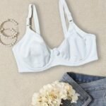 Plus Size Bow Front Solid No Padded Bra, Women'S Plus Full Coverage Slight Stretch Elegant Bralette