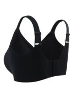 Plus Size Elegant Bra, Women'S Plus Seamless Solid Full Cover Comfort Simple Bra With Removable Pads - Image 10