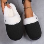 Solid Color Slippers, Casual Slip On Plush Lined Shoes, Comfortable Indoor Home Slippers - Image 12