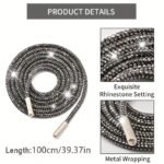 1 Pair Rhinestone Shoe Lace Luxury Rhinestone Shoelace Bright String Cross Braiding Strap Diy Drawstring - Image 2