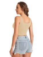 Crop Tank Top, Sleeveless Workout Yoga Casual Top For Summer & Spring, Women'S Clothing - Image 9