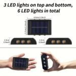 Solar Wall Light - Outdoor Camping Light With 6 Led, Dual Color Lighting For Courtyard, Street, Landscape, Garden Decoration Christmas Gift - Image 4