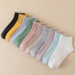 10 Pairs Women'S Solid Color Ankle Socks - Assorted Neutral Tones, Soft Breathable Fabric, Machine Washable For Everyday Casual Wear, Versatile Sock Colors, Simple Sock Design - Image 11