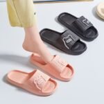 Women'S Solid Color Slippers, Open Toe Non-Slip Flat Indoor Bathroom Shoes, House Slides Shoes - Image 14