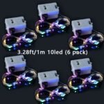 Pack Of 6 Small Square Box Copper Wire Lights Mini Led Fairy Light Battery Powered Copper Wire Lights Silvery Wire Christmas String Lights With 3 Modes Flashing For Bedroom Party Indoor Valentine'S Day Easter Wreath Decoration, Warm Color / White / Color - Image 12