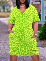 Plus Size 'Faith' Letter Print Short Sleeve Midi Dress With Pockets, Women'S Plus Slight Stretch Casual Dress - Image 8