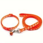 Pet Dog Collar And Leash Set, Cute Paw Pattern Nylon Dog Collar With Bell Long Dog Walking Leash - Image 13
