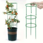 12Pcs, Plant Support Plant Stakes, Half Round Plant Support Ring Plastic Plant Cage Holder Flower Pot Climbing Trellis For Small Plant Flower Vegetable, Indoor Plants