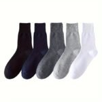 3/5Pairs Men'S Loose Fitting Socks, Thin Breathable Comfy Crew Socks, Men'S Socks, Us Size 8-12.5 - Image 8