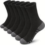 Pack Of 6 Pairs Large Size Rubber Calf Basketball Sports Mid-Cut Socks Men'S Solid Color Long Stockings - Image 8