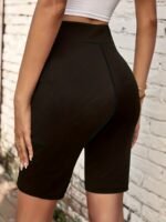 Women'S High-Waisted Yoga Shorts - Quick-Dry, Compression Running Shorts With Elastic Waistband & Drawstring, Breathable Stretch Fabric, White, Workout Shorts - Image 9
