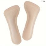 Popular Choice 1 Pair Anti-Slip Faux Leather Insoles For High Heels And Sandals, Self-Adhesive, Breathable, Sweat-Absorbent, Comfortable - Black - Image 5