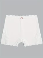 1Pc Lace Stitching Boyshort Panties, Soft & Comfortable Scallop Trim Bow Tie Panties, Women'S Lingerie & Underwear - Image 3