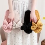 Honey Girl Striped Corduroy Fuzzy Slippers For Women, All-Season Slip-On Indoor/Outdoor Non-Slip Thick Sole Fluffy House Shoes, Hand Washable Fabric Upper/Inner With Eva Sole - Image 4