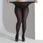 Plus Size Casual Stockings, Women'S Plus Solid Semi Sheer High Rise Thin Pantyhose - Image 8