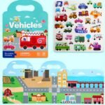 Reusable Sticker Books For Youngsters, Waterproof Double-Sided Design With Dinosaurs, Animals & Vehicles, Educational Toys, Mixed Colors, Paper Material, Perfect For Ages 3+ As Christmas, Halloween, Thanksgiving & New Year'S Gifts - Image 7