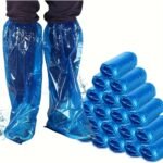 5/10/20 Pairs Disposable Shoe Covers Disposable Non Slip Plastic Boot Covers Long Waterproof Shoes Covers Safety Boot Shoe Covers 54.86 Cm Tall Shoe Coverings For Men Women Rainy Day Use