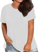 Women'S Plus Size Black T-Shirt - Casual Crew Neck, Short Sleeve, Lightweight & Stretchy, Summer Fashion, Everyday Tshirt|Casual Style|Comfortable Fit, Plus Size Shirts - Image 5