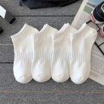 4 Pairs Of White Socks For Women, Mid-Calf Autumn And Spring Fashionable Black Couple'S Sports Long Socks - Image 7