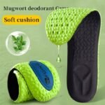 1Pair Sports Shock Absorption Insoles, Breathable Green Memory Foam Shoes Pads - Image 2
