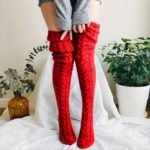 Cozy Knitted Thigh High Socks, Warm & Simple Over The Knee Socks, Women'S Stockings & Hosiery - Image 3