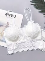 Contrast Lace Wireless Bra, Comfy & Breathable Scallop Trim Everyday Bra, Women'S Lingerie & Underwear