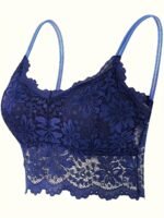 Contrast Lace Wireless Bra, Comfy & Breathable Scallop Trim Everyday Bra, Women'S Lingerie & Underwear - Image 2