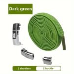 1Pair Elastic No-Tie Shoelaces, Lazy Metal Lock Laces For Women & Men - Image 18