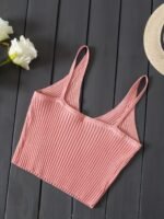 Casual Sexy Solid Color Mesh Spaghetti Strap Vest Top For Women - Image 9