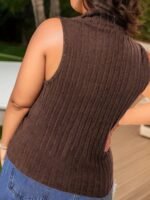Bestie Solid Color Versatile Sleeveless Base Layer T-Shirt For Women Plus Size Curves - Image 5