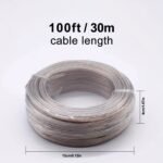 1 Roll Of 15.24 Meter/30.48 Meter/99.97 Meter Transparent Speaker Wire, 22 Awg, Suitable For Stereo Sound Systems, Home Theater Speakers, Surround Sound, And Radios (Note: This Is Not A Power Cable And Should Not Be Used For Power Connections). - Image 4