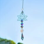 1Pc Crystal Sun Catcher, Wind Chime, Lotus Flower Pendant For Wedding Party Home Decoration Car Hanging Hanging Ornament Suncatcher, Photo Props, Outdoor Decor - Image 6