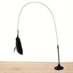 Cat Teaser Wand With Bell Long Pole Suction Cup Feather Goose Feathers - Image 7