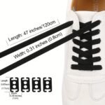 1Pair Elastic Free-Tie Shoelaces, No-Tie Lazy Shoelaces For Sneakers Canvas Shoes - Image 2