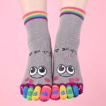 Music Festival Cartoon Print Toe Socks, Colorful Five Finger Sports Socks For Running Athletic, Women'S Stockings & Hosiery - Image 8