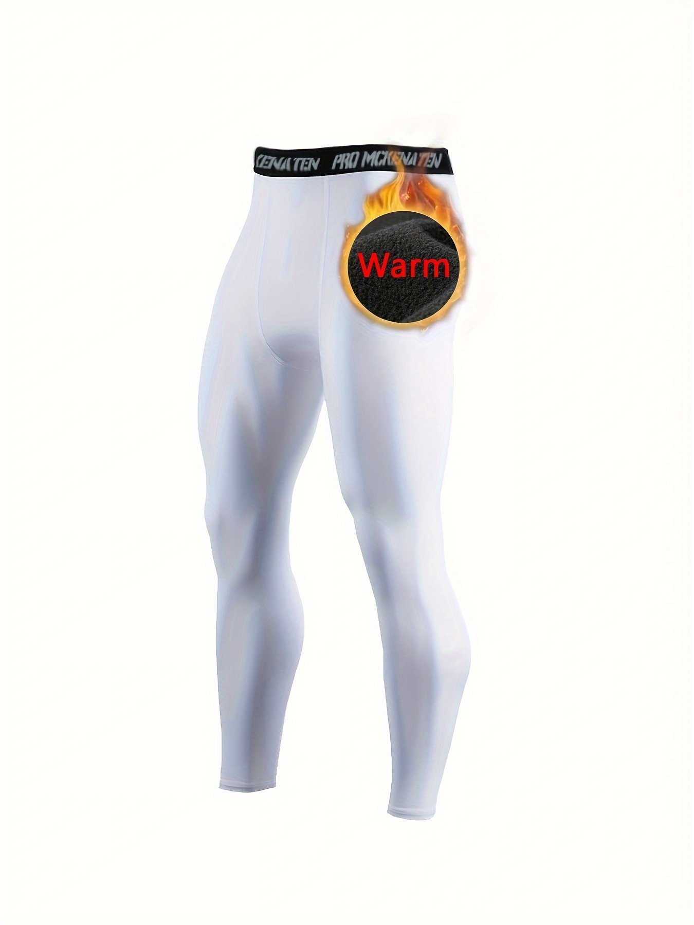 product-Fancyalgo-VirtualModelMatting-a6556bf6976d63eafdc39feedfd4dc31.jpg Men'S Thermal Pants, Tight Compression Fleeced Base Layer, Men Basketball Athletic Workout Running Tights Men'S Sports Leggings For Gym - Image 1