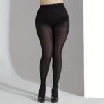 Plus Size Basic Stockings, Women'S Plus Solid Stretchy High Rise Comfort Pantyhose