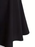 Plus Size Basic Skirt, Women'S Plus Palin High Rise Ruffle Medium Stretch Skirt - Image 4