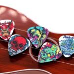 50Pcs Electric Guitar Pick Variety Pack - 0.46, 0.71 & 1.0Mm Thickness - Pvc Material - Cartoon Skull & Wood Grain - 8 Grid Storage Box - Musical Instrument Accessories - Image 8