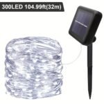 Solar Led String Light -, 8 Modes, White/Warm White/Multicolor Copper Wire Flicker Light - Suitable For Patio, Garden, Christmas, Wedding Decorations - Length 7.0 Meter To 32.0 Meter, Party String | Flicker Light Effect - Image 9