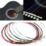 6-Pack Of Colorful Copper Steel Strings For Your Acoustic Guitar