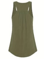 Plus Size Solid Wide Strap Tank Tops, Women'S Plus Slight Stretch Round Neck Basic Tank Tops - Image 9