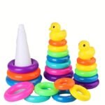 Stacking Toys Rainbow Duck Stacking Tower Puzzle Toys (Random Color) Christmas Halloween Gifts - Image 7