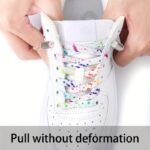 1 Pair Ink Splashing Lazy Free Tie Elastic Shoelaces, Elastic Multicolor Shoelaces With 4Pcs Metal Press Buckles - Image 10