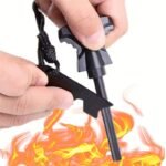 Waterproof Magnesium Flint Fire Starter - Heavy-Duty Magnesium Fire Stone With Flint, Grip & Lock - Portable Survival Lighter For Camping, Emergencies, Bushcraft - Compatible With Magnesium Bars/Rods - Ideal For, Backpacking, Survival Kits - No - Image 7