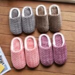 Solid Color Plush Winter Slippers, Closed Toe Soft Sole Slip On Shoes, Winter Warm Home Floor Slippers - Image 4