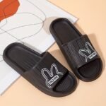 Women'S Flat Cartoon House Slippers, Solid Color Quick Drying Non-Slip Slides, Open Toe Bathroom Shoes - Image 9